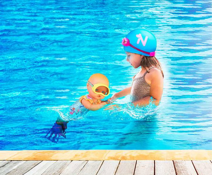 Famosa Nenuco Muñeco Aprende a Bucear 35 cm - Mueve piernas y nada solo, Juguete para niños 3 a 6 años