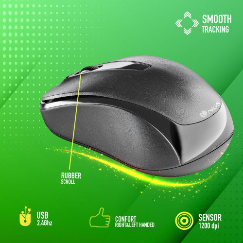 NGS EASY GAMMA Ratón de Oficina Ambidextro Inalámbrico Negro