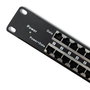 Qoltec Patch panel RACK 24 puertos Inyector PoE pasivo 48V negro