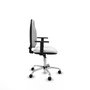 Silla de oficina Algarra con mecanismo Contacto permanente básico tapizada con Tela color Blanco. Equipada con Base cromada, Brazos 1D y Ruedas autofrenantes