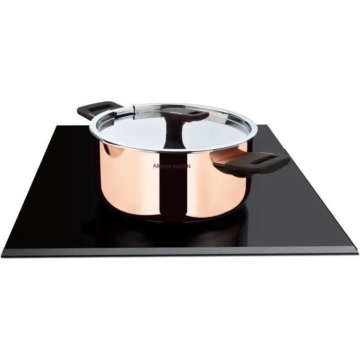 Arthur Martin Olla Holandesa AM945GT 24 cm, 3 Capas: Cobre, Aluminio, Acero Inoxidable, Todas las Fuentes de Calor Incluida Inducción