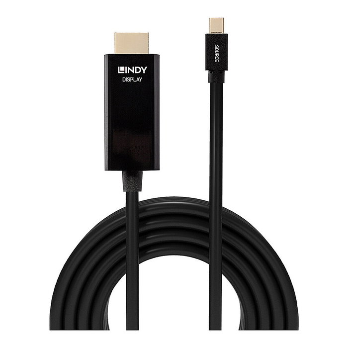 Lindy 36927 Adaptador de Cable DisplayPort a HDMI tipo A, 2m, Negro