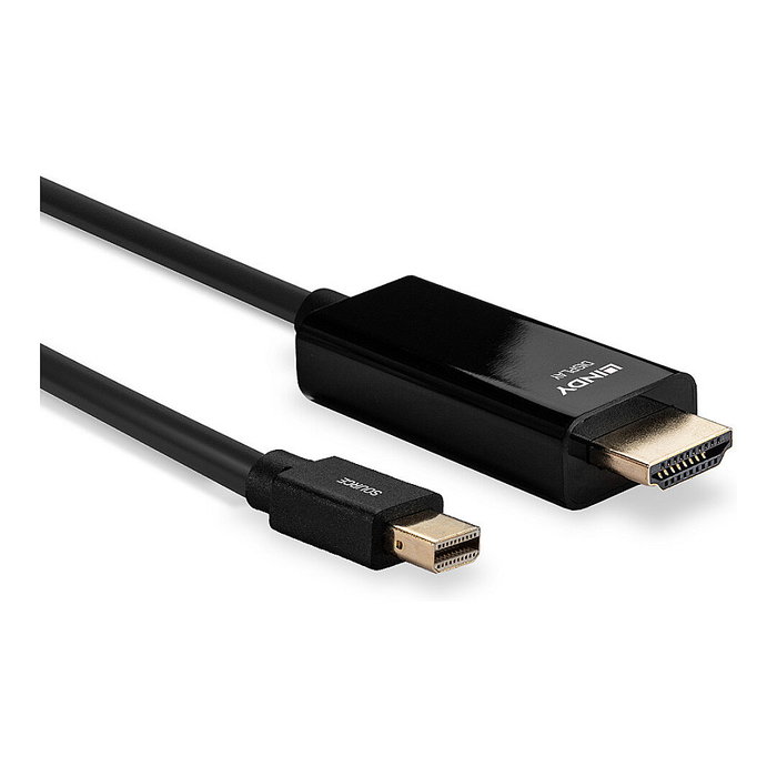Lindy 36927 Adaptador de Cable DisplayPort a HDMI tipo A, 2m, Negro