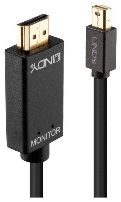 Lindy 36927 Adaptador de Cable DisplayPort a HDMI tipo A, 2m, Negro