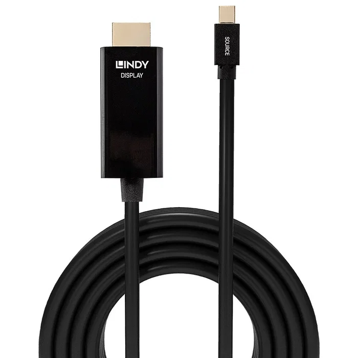 Lindy 36927 Adaptador de Cable DisplayPort a HDMI tipo A, 2m, Negro