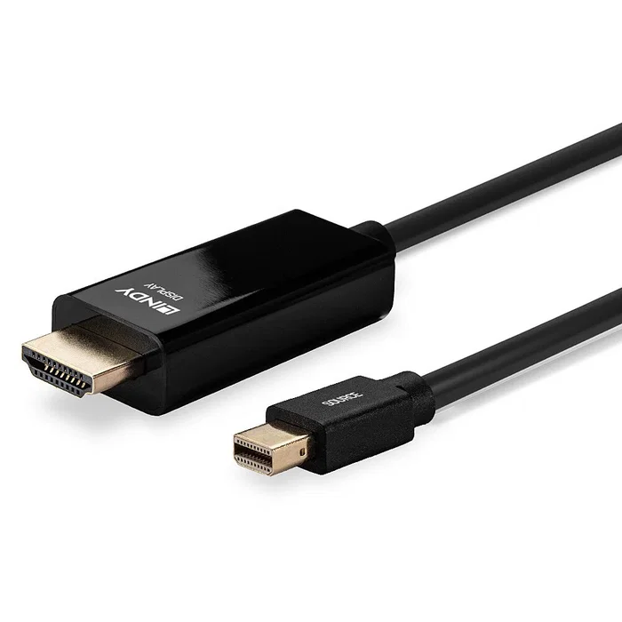Lindy 36927 Adaptador de Cable DisplayPort a HDMI tipo A, 2m, Negro