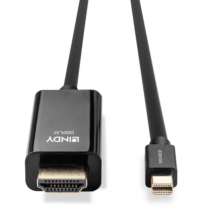 Lindy 36927 Adaptador de Cable DisplayPort a HDMI tipo A, 2m, Negro