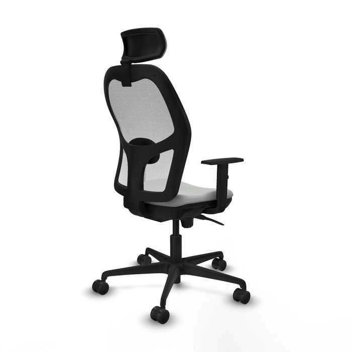 PIQUERAS Y CRESPO Silla de oficina Jorquera con mecanismo Sincro, Similpiel Gris claro y Malla Blanca PIQUERAS Y CRESPO Silla de oficina Jorquera con mecanismo Sincro, Similpiel Gris claro y Malla Blanca