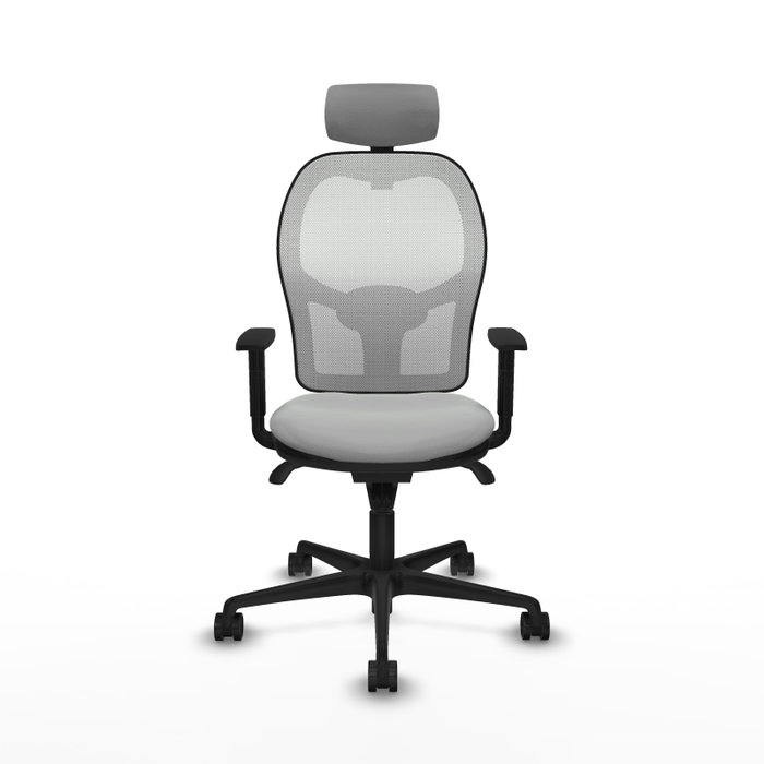 PIQUERAS Y CRESPO Silla de oficina Jorquera con mecanismo Sincro, Similpiel Gris claro y Malla Blanca PIQUERAS Y CRESPO Silla de oficina Jorquera con mecanismo Sincro, Similpiel Gris claro y Malla Blanca