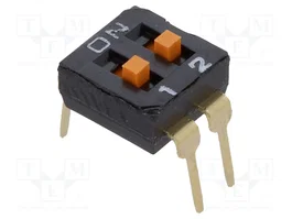 Aratas (Formerly Omron Components) DIP-SWITCH A6T-2104 de 2 secciones ON-OFF THT