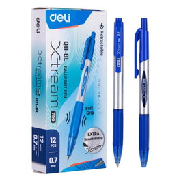 Deli Bolígrafo Retráctil Xtream Pro Azul 0,7 mm con Cuerpo de Metal