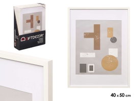 GIFTDECOR Portafotos de Pared Madera Paspartu 40x50cm Blanco