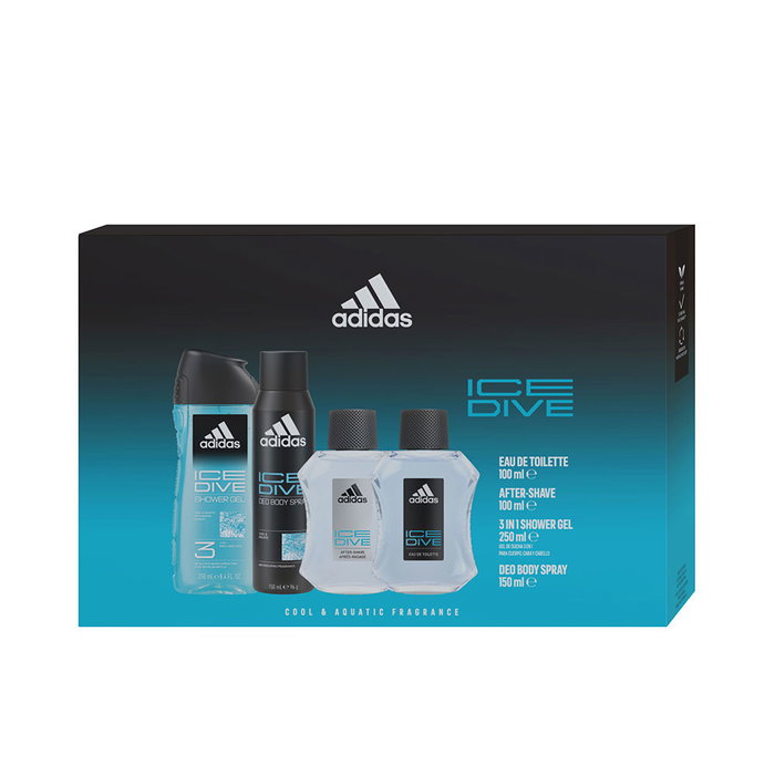 Adidas ICE DIVE Estuche 4 pz Eau de Toilette Aromática Especiada para Hombre, Set de 4 Piezas Adidas ICE DIVE Estuche 4 pz Eau de Toilette Aromática Especiada para Hombre, Set de 4 Piezas