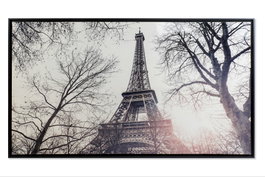 DKD Home Decor Cuadro Lienzo Paris Enmarcado Blanco y Negro 144x3,5x84 cm