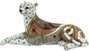 DKD Home Decor Figura de Leopardo en Resina Blanco y Naranja