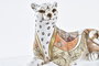 DKD Home Decor Figura de Leopardo en Resina Blanco y Naranja