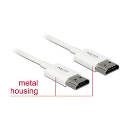 DeLOCK 85139 Cable HDMI High Speed con Ethernet, Slim, 4,5 m, Blanco