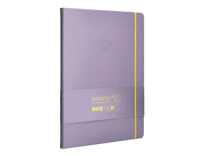 Antartik Cuaderno A4 Tapa Dura Hojas Cuadriculadas Morado y Amarillo 100 Hojas 80gr FSC