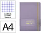 Antartik Cuaderno A4 Tapa Dura Hojas Cuadriculadas Morado y Amarillo 100 Hojas 80gr FSC