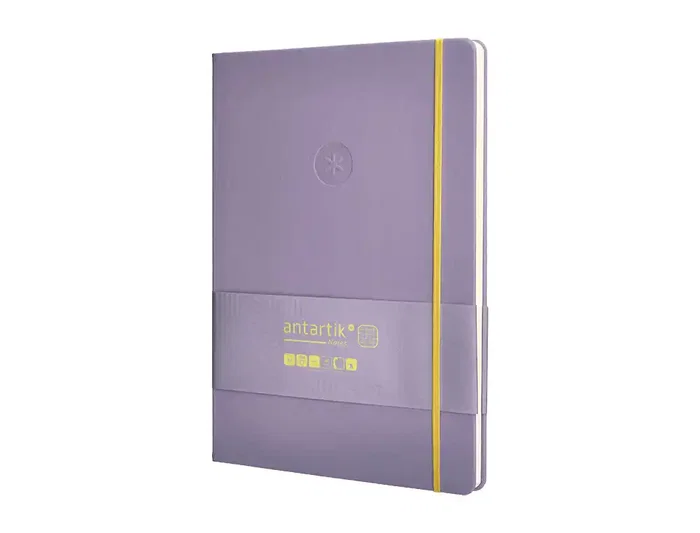 Antartik Cuaderno A4 Tapa Dura Hojas Cuadriculadas Morado y Amarillo 100 Hojas 80gr FSC
