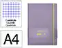 Antartik Cuaderno A4 Tapa Dura Hojas Cuadriculadas Morado y Amarillo 100 Hojas 80gr FSC