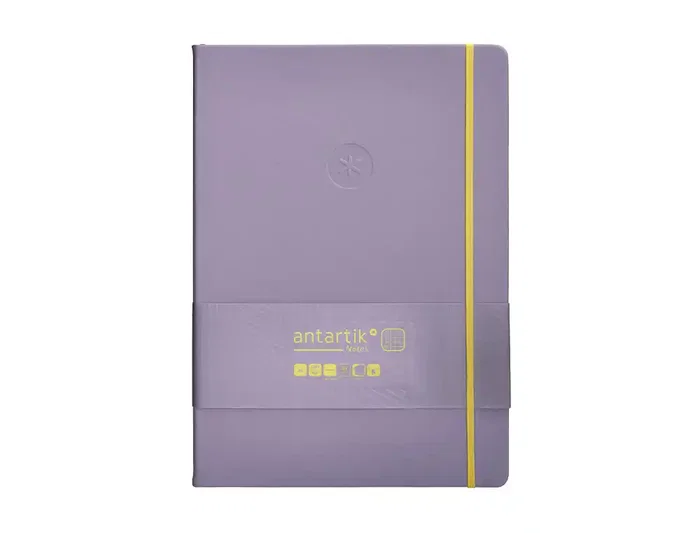 Antartik Cuaderno A4 Tapa Dura Hojas Cuadriculadas Morado y Amarillo 100 Hojas 80gr FSC