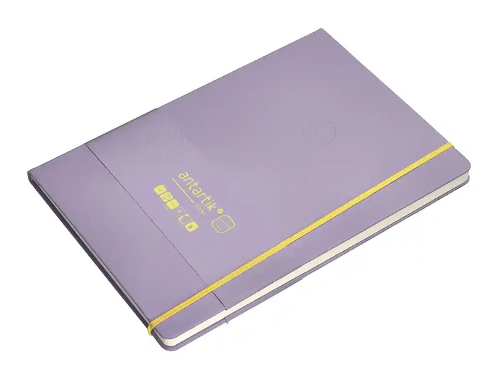 Antartik Cuaderno A4 Tapa Dura Hojas Cuadriculadas Morado y Amarillo 100 Hojas 80gr FSC