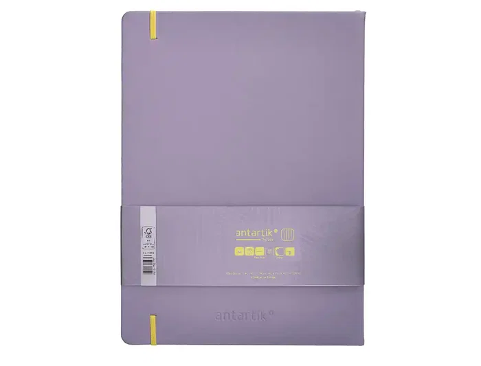 Antartik Cuaderno A4 Tapa Dura Hojas Cuadriculadas Morado y Amarillo 100 Hojas 80gr FSC