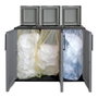 Art Plast Armario Bajo de Reciclaje Selectivo Easy con 3 Tapas, Polipropileno Reciclable, Gris Oscuro, 102 x 37 x 84 cm