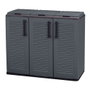 Art Plast Armario Bajo de Reciclaje Selectivo Easy con 3 Tapas, Polipropileno Reciclable, Gris Oscuro, 102 x 37 x 84 cm