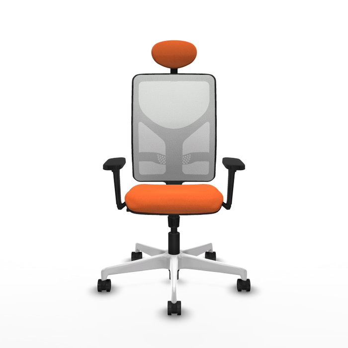 PIQUERAS Y CRESPO Silla de oficina Motilla con mecanismo Sincro, Naranja y Blanco