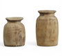 DKD Home Decor Jarrón de Madera Nepal Surtido Natural 14x14x23 cm
