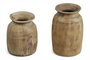 DKD Home Decor Jarrón de Madera Nepal Surtido Natural 14x14x23 cm