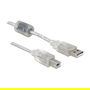 DeLOCK Cable USB 2.0 A-B Macho a Macho, 0.5 m Gris - Cable de Datos USB A USB B