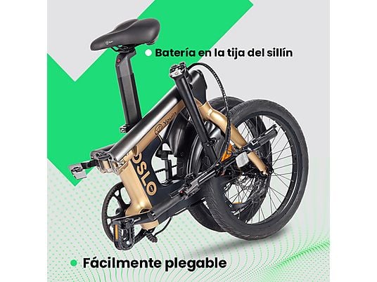Youin Bicicleta Eléctrica Plegable Oslo Pro BK1950 Negra/Oro Youin Bicicleta Eléctrica Plegable Oslo Pro BK1950 Negra/Oro