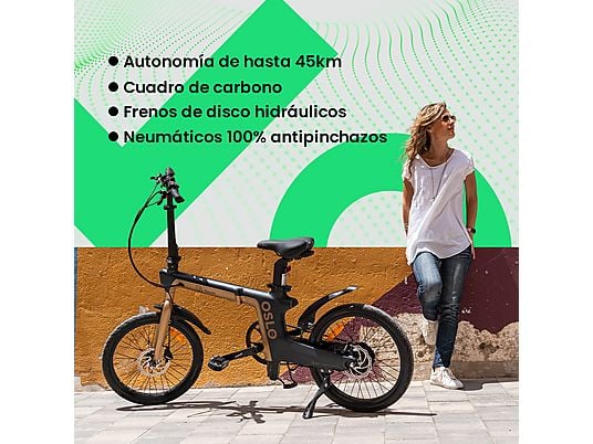 Youin Bicicleta Eléctrica Plegable Oslo Pro BK1950 Negra/Oro Youin Bicicleta Eléctrica Plegable Oslo Pro BK1950 Negra/Oro