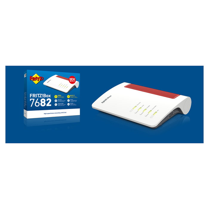 AVM FRITZ!Box 7682 Router Wi-Fi 7 (802.11be) Doble Banda Ethernet VDSL Blanco