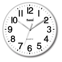 SAMI Reloj de pared Sami redondo de 30cm en madera con números en relieve