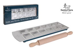 Santa Clara Molde Raviolis Cuadrado Con Rodillo 35 cm x 11,2 cm x 2 cm (2 Unidades)