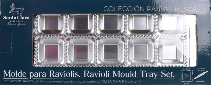 Santa Clara Molde Raviolis Cuadrado Con Rodillo 35 cm x 11,2 cm x 2 cm (2 Unidades)