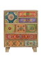 Giner y Colomer Mesita de Madera de Mango Pintada a Mano Multicolor con 9 Cajones