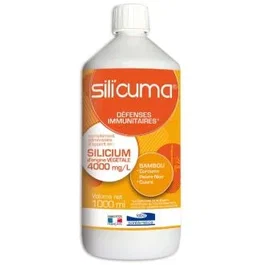 LABO SANTE SILICE Silicuma 1 Litro Complemento Alimenticio con Silicio, Cúrcuma y Cobre para el Confort Articular con Sabor a Naranja Natural
