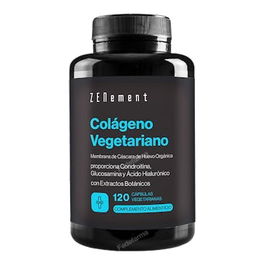 ZENEMENT Colágeno Vegetariano 120 Cápsulas de Membrana de Huevo Ecológico con Cúrcuma, Harpagofito y Vitamina C para Huesos, Articulaciones y Piel