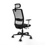 PIQUERAS Y CRESPO Silla de oficina Haches con mecanismo Sincro/Traslack, Negro/Blanco
