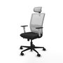 PIQUERAS Y CRESPO Silla de oficina Haches con mecanismo Sincro/Traslack, Negro/Blanco