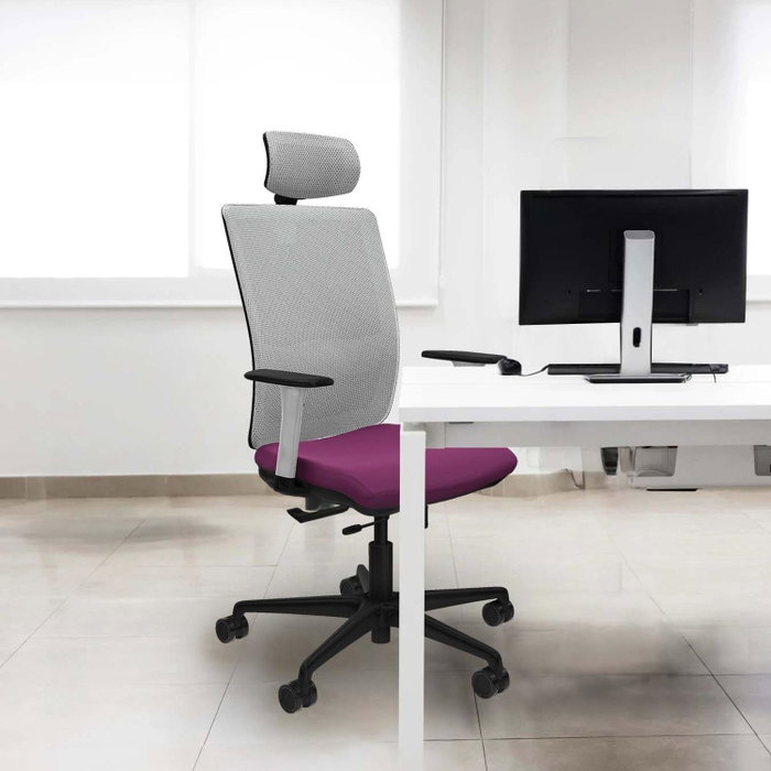 PIQUERAS Y CRESPO Silla de oficina Haches con mecanismo Sincro/Traslack, Negro/Blanco PIQUERAS Y CRESPO Silla de oficina Haches con mecanismo Sincro/Traslack, Negro/Blanco