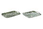 DKD Home Decor Bandeja de Melamina Hojas Verde y Blanco 40,5x29x2,5 cm