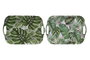 DKD Home Decor Bandeja de Melamina Hojas Verde y Blanco 40,5x29x2,5 cm