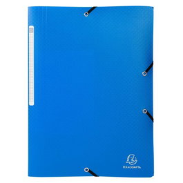 Carpeta De Gomas Y Solapas Exacompta Pp Opaco A4 Con Etiqueta Azul