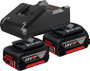 Bosch Kit de 2 Baterías 4,0Ah + Cargador GAL 18V-40 Professional